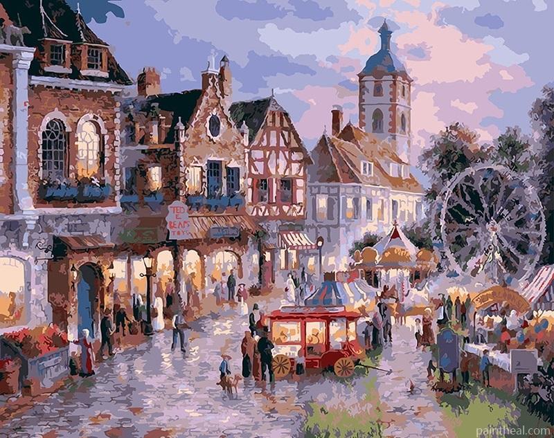 Traditional Market in Palermo Cities Painting By Numbers Kits