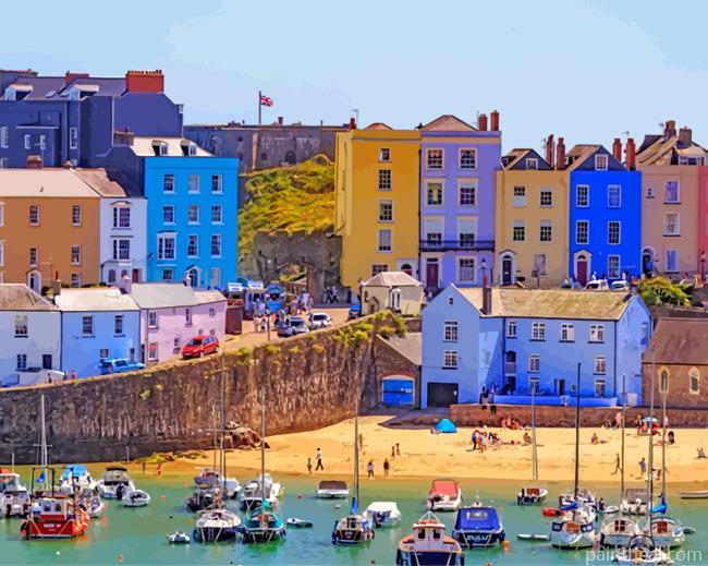 Tenby Wales UK Painting By Numbers Kits