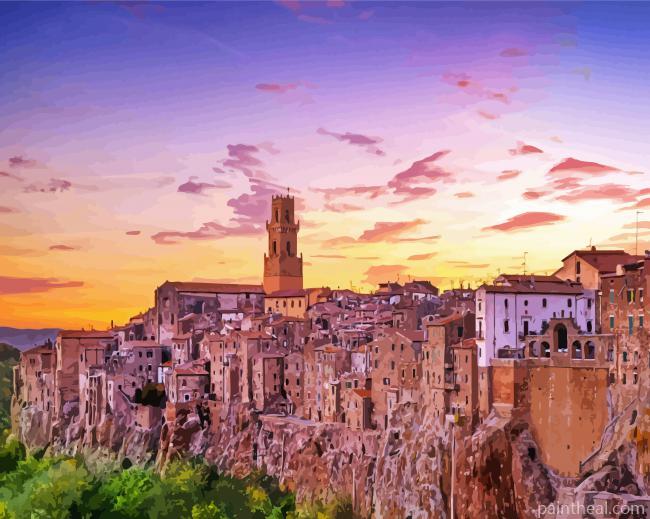 Pitigliano Sunset Painting By Numbers Kits
