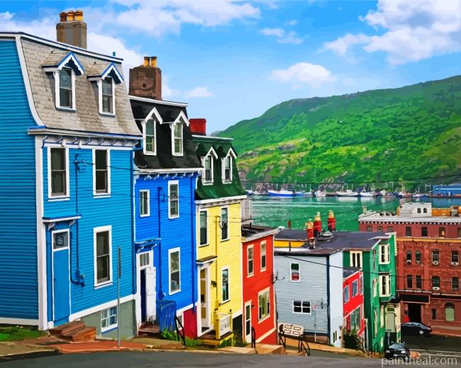 Saint Johns Colorful Buildings Painting By Numbers Kits