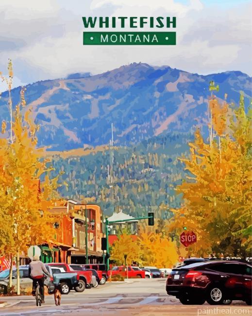 Whitefish Montana In Fall Painting By Numbers Kits