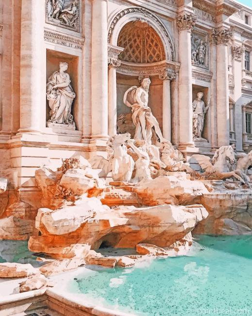 Trevi Fountain Rome Italy Painting By Numbers Kits