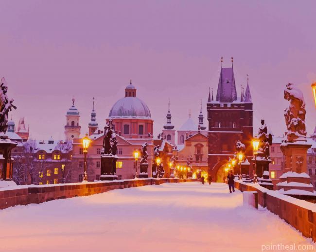 Prague In Snow NEW Painting By Numbers Kits