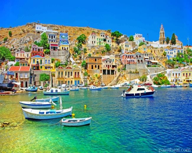 Symi Rhodes Island Painting By Numbers Kits