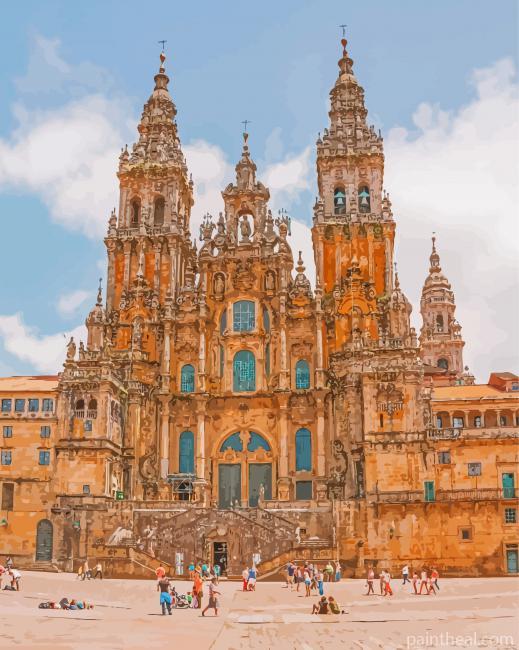 Santiago de Compostela Buildings Painting By Numbers Kits