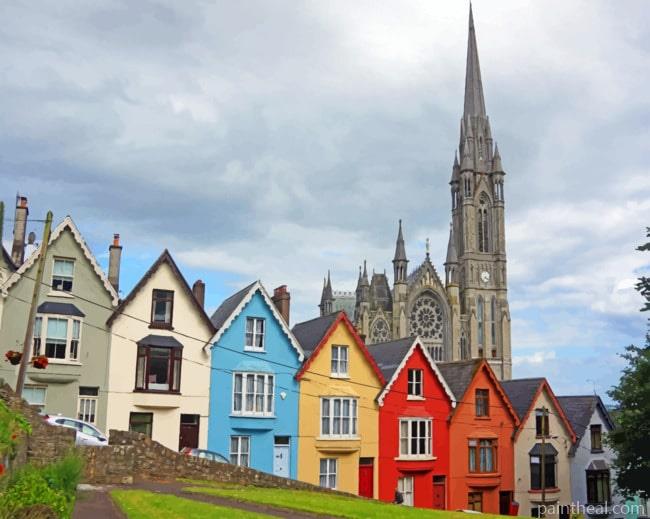 Cork Colorful Houses Painting By Numbers Kits
