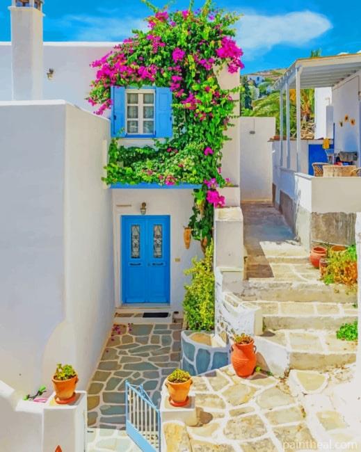 Santorini Island Greece Painting By Numbers Kits