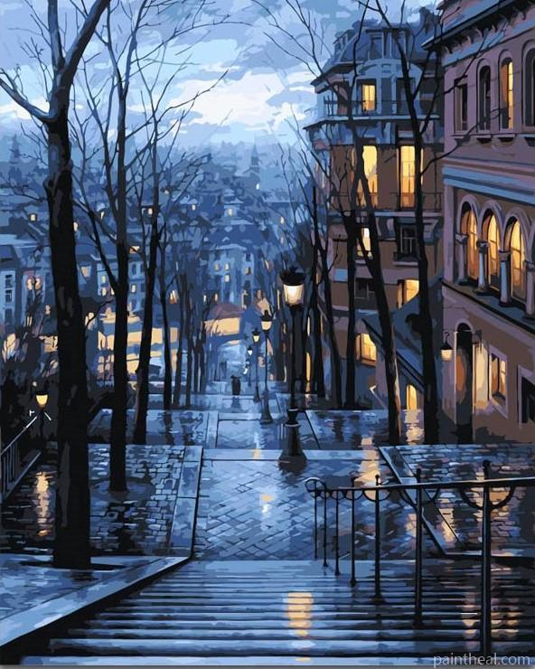 Rainy Night in Paris Painting By Numbers Kits