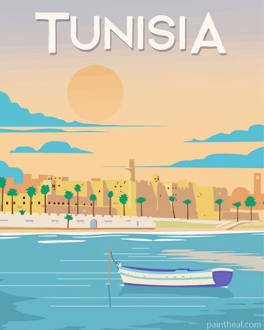 North Africa Tunisia Poster Painting By Numbers Kits