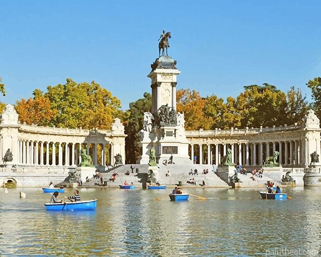 El Retiro Park Madrid Painting By Numbers Kits