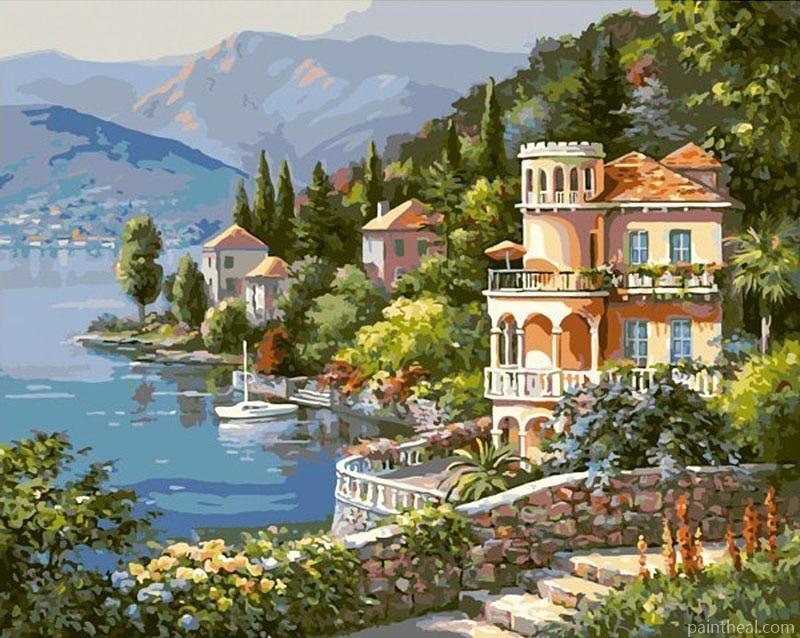 Majestic City Near Sea Cities Painting By Numbers Kits