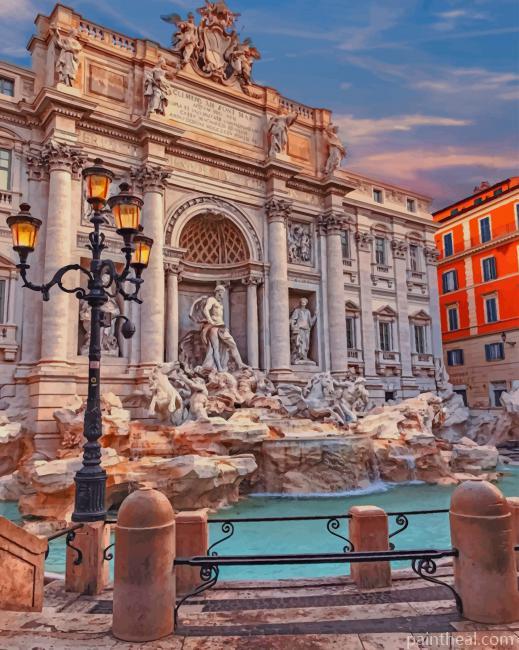 Trevi Fountain Painting By Numbers Kits