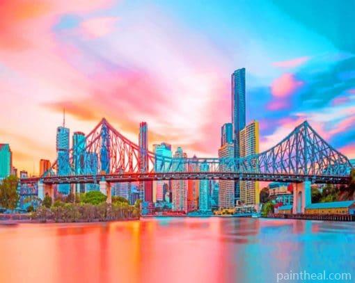 Brisbane During Sunset Time Painting By Numbers Kits