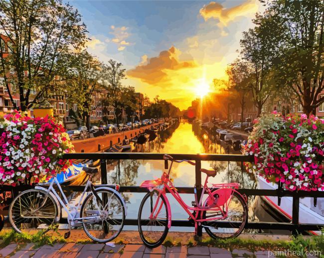 Amsterdam Bikes Painting By Numbers Kits