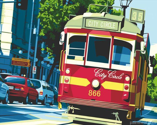 Melbourne Circle Tram Cities Painting By Numbers Kits