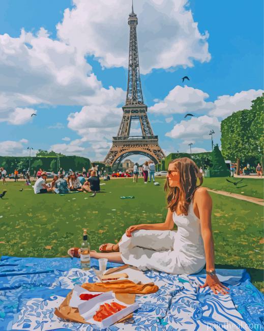 Paris Picnic Girl Painting By Numbers Kits