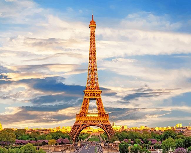 Trocadero Gardens Eiffel Tower Painting By Numbers Kits