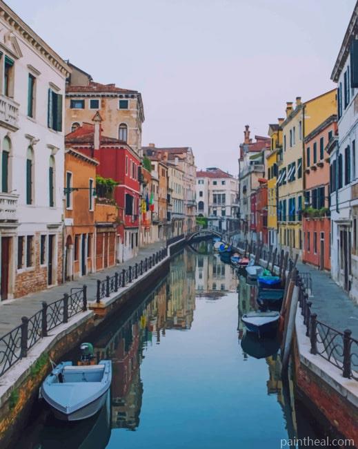 Canal In Italy Painting By Numbers Kits