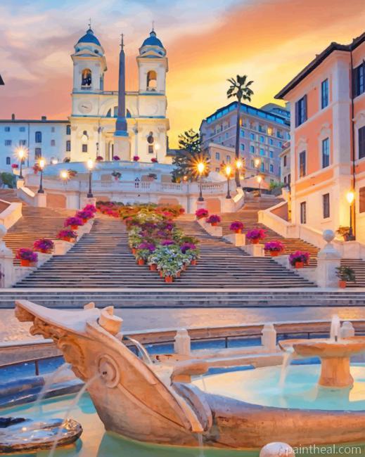 Spanish Steps Rome Painting By Numbers Kits