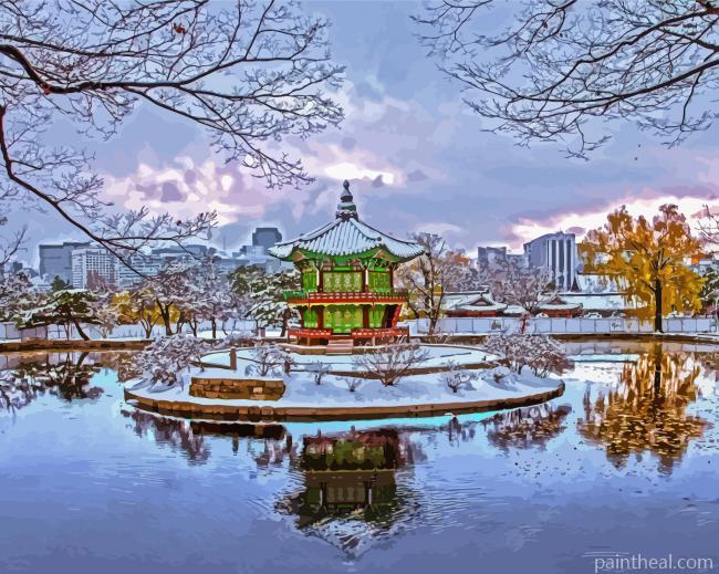 Seoul Korea Winter Painting By Numbers Kits