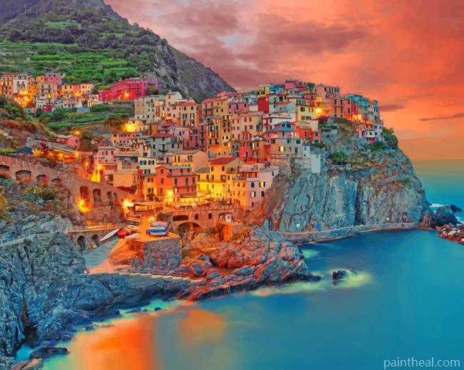 Cinque Terre Italy Painting By Numbers Kits