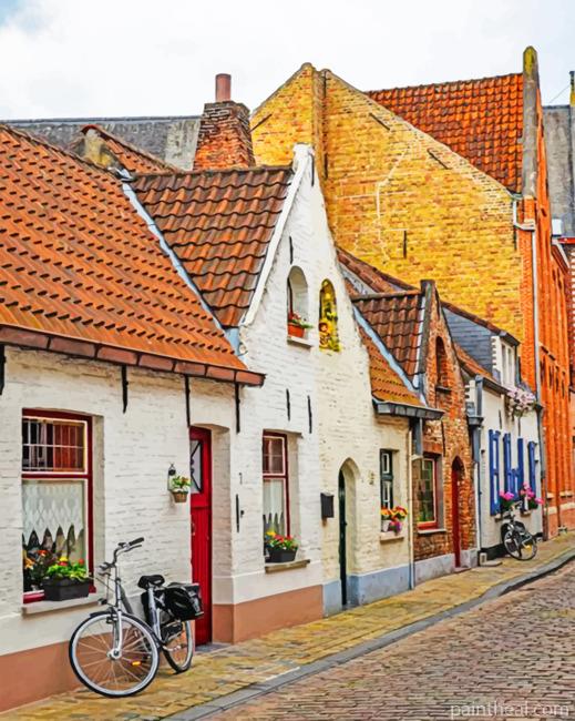 Belgium Houses Painting By Numbers Kits