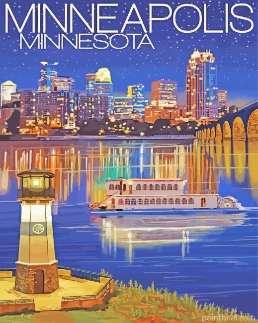 Minneapolis Spoonbridge Poster Painting By Numbers Kits