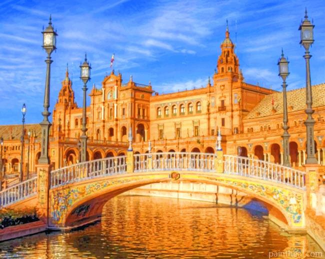 Plaza De Espana Seville Painting By Numbers Kits