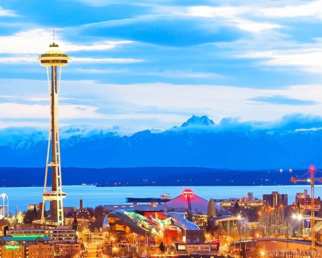 Space Needle Seattle Painting By Numbers Kits