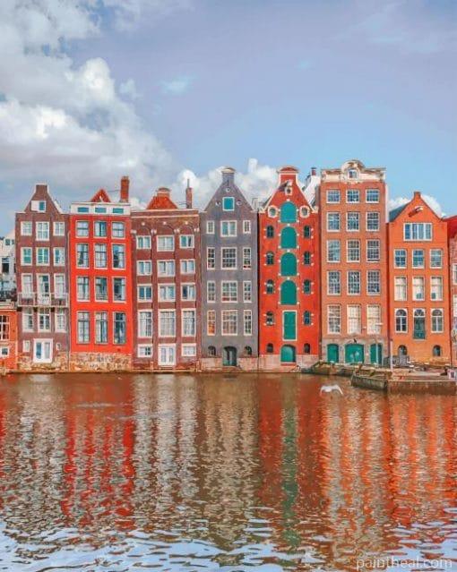 Houses Amesterdam Painting By Numbers Kits