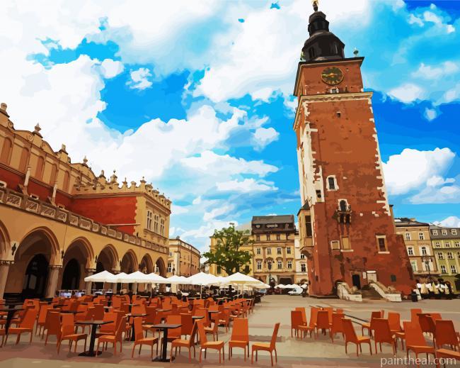 Town Hall Tower Krakow Painting By Numbers Kits