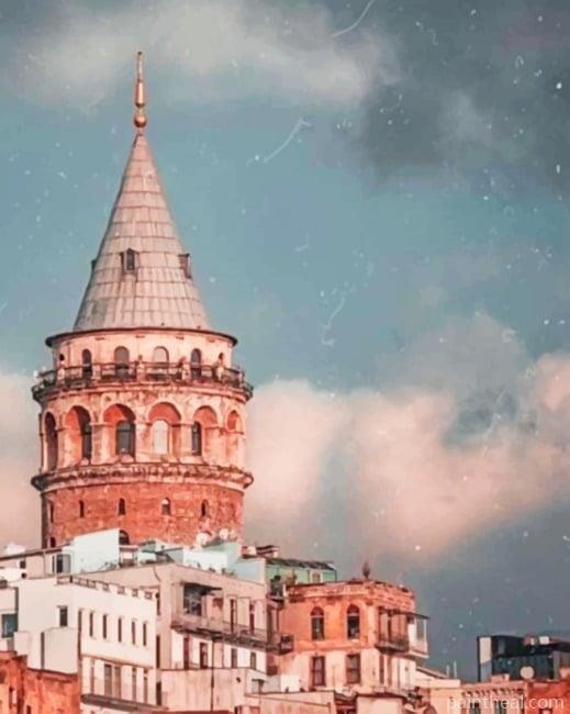Galata Tower Istanbul Turkey Painting By Numbers Kits