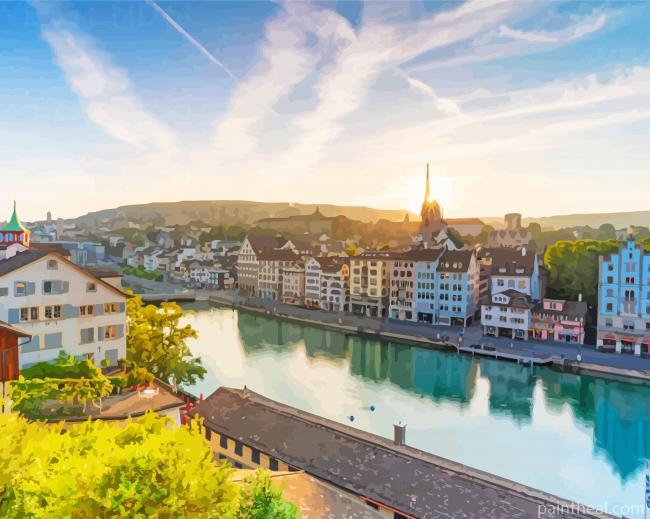 Lindenhof Zurich Painting By Numbers Kits