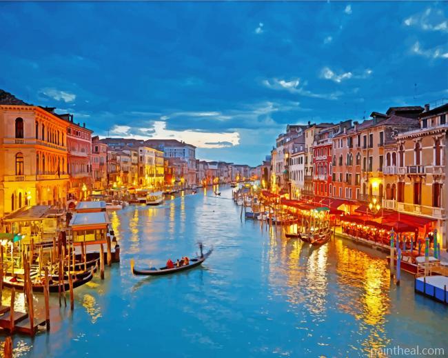 Venice Italy At Night Painting By Numbers Kits