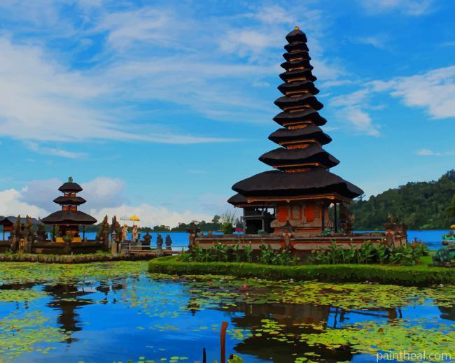 Indonesia Ulun Danu Beratan Painting By Numbers Kits