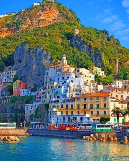 Amalfi Coast In Italy Painting By Numbers Kits