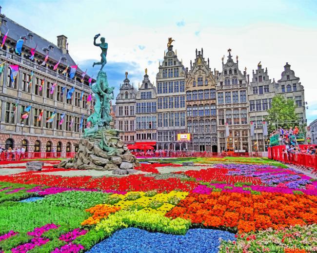 Antwerp Buildings Painting By Numbers Kits
