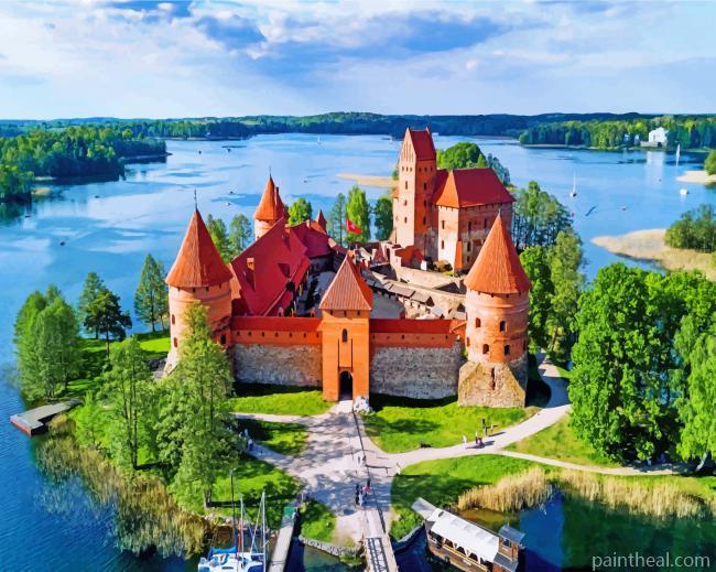 Trakai Lithuania Castle Painting By Numbers Kits