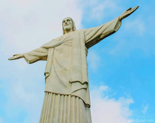 Jesus The Deliverer Statue In Brazil Painting By Numbers Kits