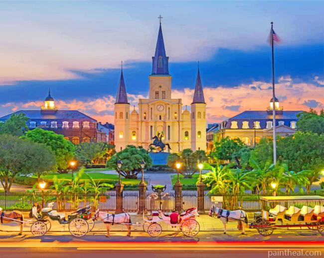 Jackson Square Louisiana Painting By Numbers Kits
