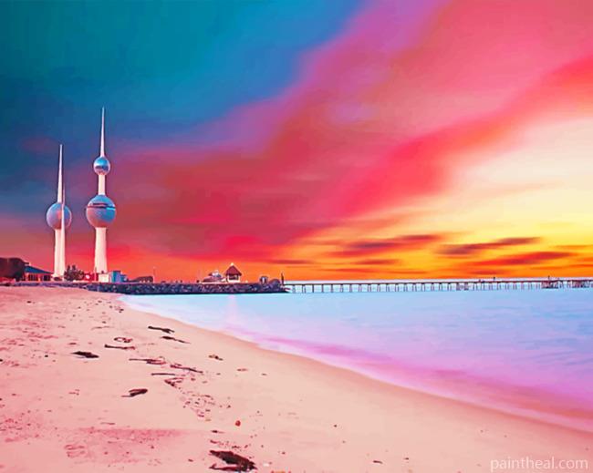 Kuwait Towers Painting By Numbers Kits