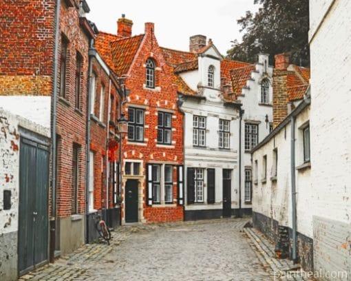 Belgium Streets Architecture – 5D Diamond Painting Painting By Numbers Kits