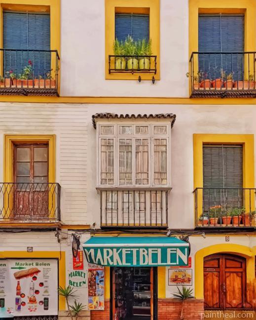 Seville Streets Painting By Numbers Kits