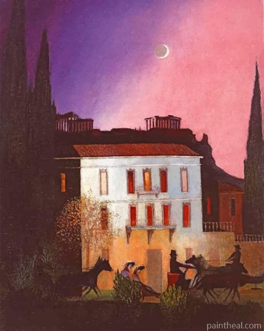 Coaching In Athens At New Moon Painting By Numbers Kits