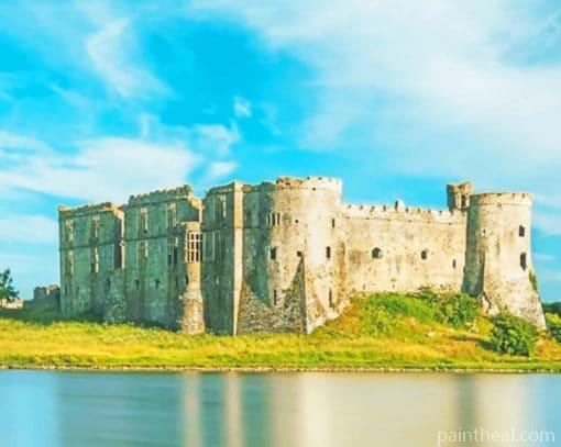 Castle Built On Lake Shore – 5D Diamond Painting Painting By Numbers Kits