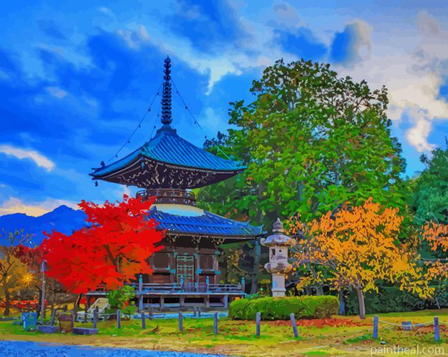 Japan Kyoto Park Autumn- 5D Diamond Painting Painting By Numbers Kits