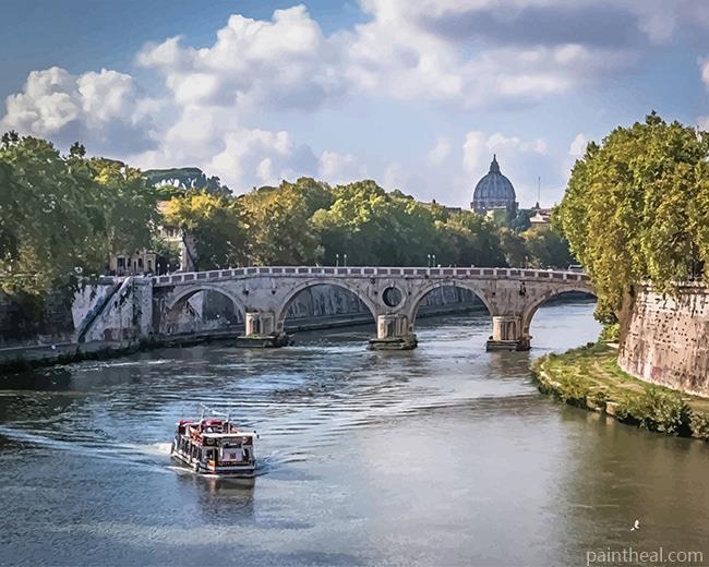 Castel Sant Angelo Bridge Painting By Numbers Kits