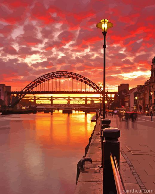 Newcastle Upon Tyne Sunset Painting By Numbers Kits