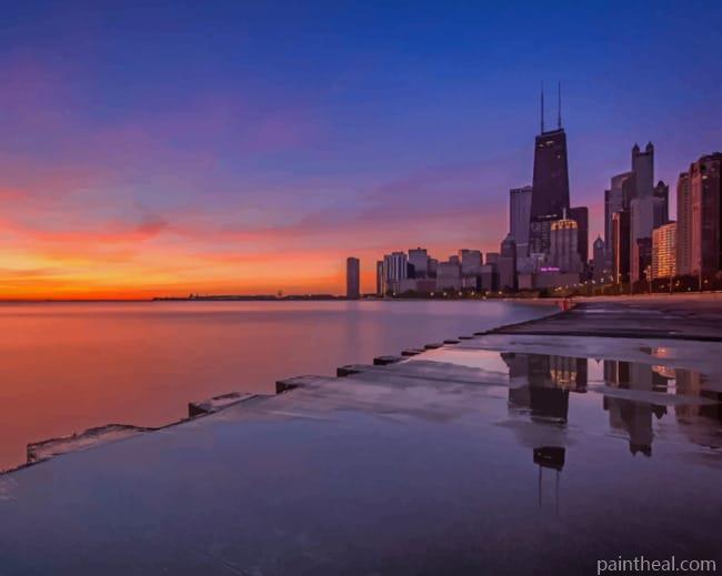 Chicago Sunset Painting By Numbers Kits