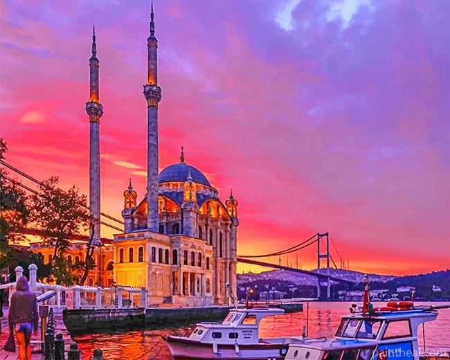 Turkey Ortaköy Mosque Painting By Numbers Kits